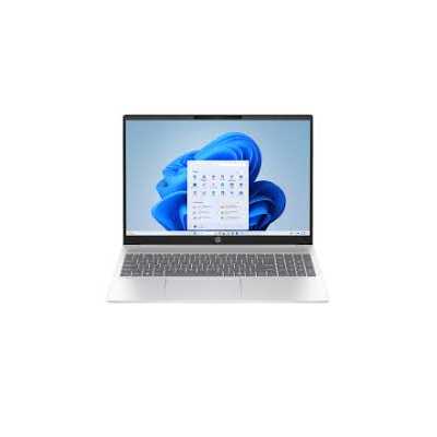 HP OmniBook 5 Flip 14 2-in-1 laptop in Silver open in laptop mode front view