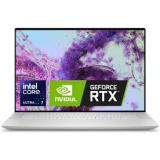 Dell XPS 16 9640 slim laptop in Platinum Silver open front view showing 16.3-inch FHD+ display