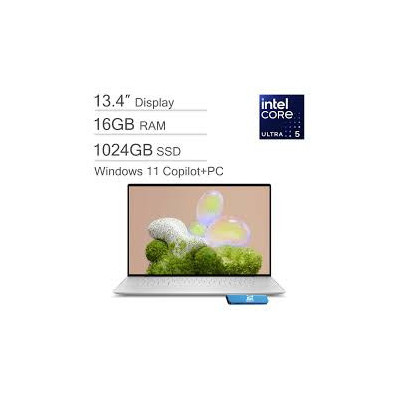 Dell XPS 13 9350 ultra-slim laptop in Platinum open front view showing 13.4-inch 3K OLED touchscreen