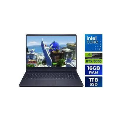 Alienware 16 Aurora gaming laptop in Indigo Blue open front view showing 16-inch WQXGA 120Hz gaming display