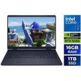 Alienware 16 Aurora gaming laptop in Indigo Blue open front view showing 16-inch WQXGA 120Hz gaming display