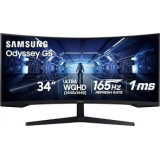 Samsung Odyssey G5 C34G55T 34-inch curved ultrawide gaming monitor in Black front view showing UWQHD display