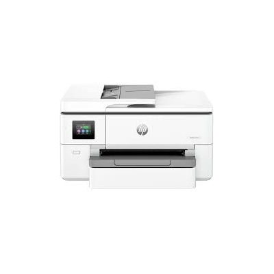 HP OfficeJet Pro 9720 wide-format business all-in-one printer front view showing A3 paper tray and control display