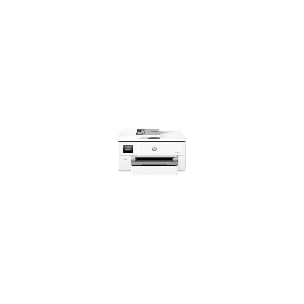 HP OfficeJet Pro 9720 wide-format business all-in-one printer front view showing A3 paper tray and control display
