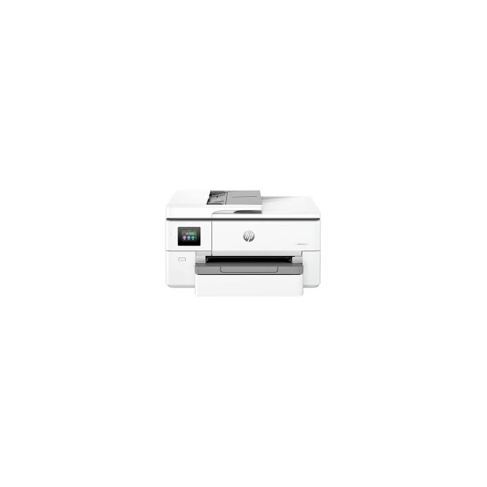 HP OfficeJet Pro 9720 wide-format business all-in-one printer front view showing A3 paper tray and control display