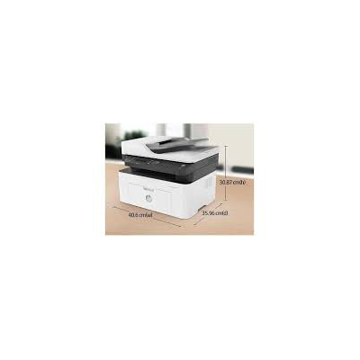 HP Laser Multifunction 137fnw compact mono all-in-one laser printer front view showing control panel and paper tray