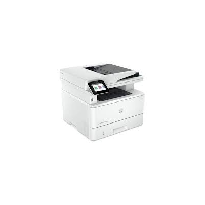 HP LaserJet Pro MFP 4103fdw monochrome laser all-in-one printer front view showing ADF, touchscreen and paper trays