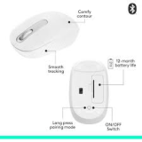 Logitech M196 Bluetooth Mouse in Graphite top-down view showing compact design with no USB receiver