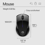 HP X3000 G3 Wireless Mouse in Jet Black side view showing ergonomic right-hand contoured design