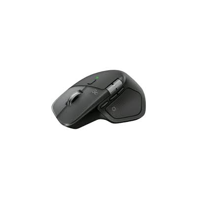 Logitech MX Anywhere 2S wireless mouse in Dark Grey side view showing compact premium design and thumb buttons