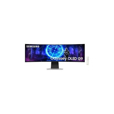 Samsung Odyssey OLED G9 G952 49-inch super-ultrawide curved gaming monitor front view showing Dual QHD OLED display