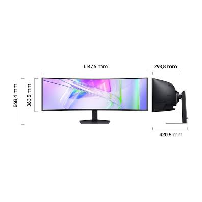 Samsung ViewFinity S9 S95UC 49-inch Business Monitor – Dual QHD 5120x1440, 120 Hz, 1000R Curved, USB-C 90W, KVM
