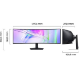 Samsung ViewFinity S9 S95UC 49-inch Business Monitor – Dual QHD 5120x1440, 120 Hz, 1000R Curved, USB-C 90W, KVM