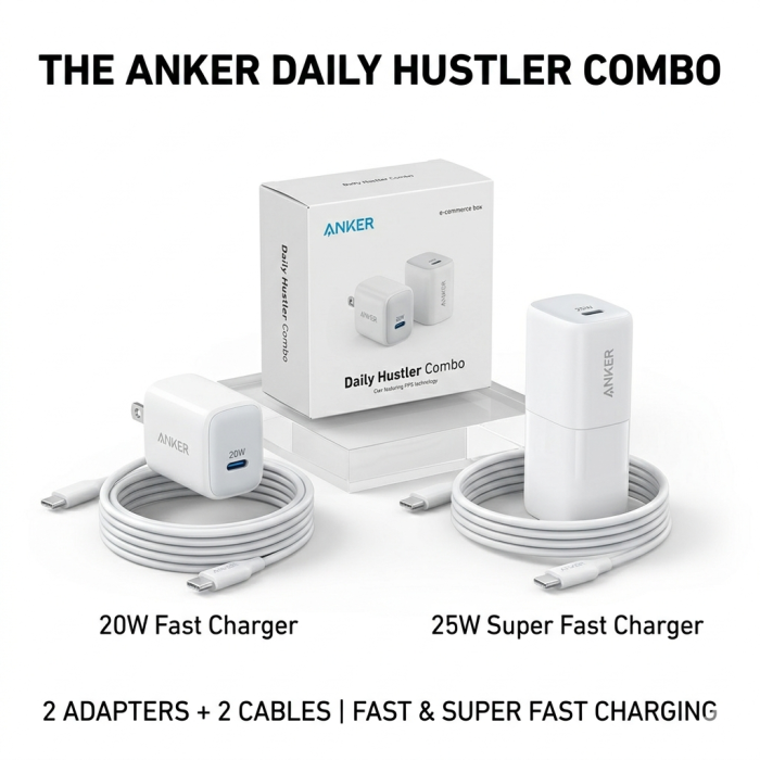 Anker Daily Hustler Pack – 20W + 25W Chargers Bundle #01 | Fulrix