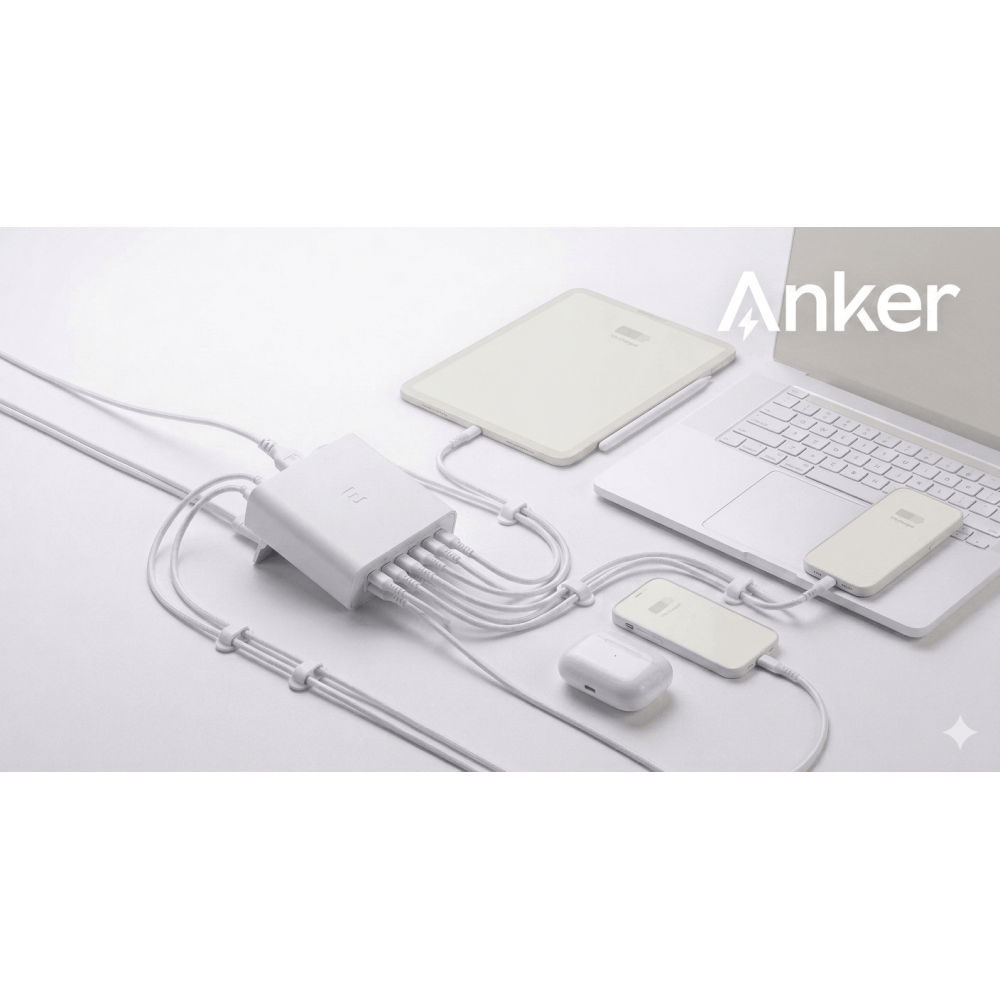Anker Office Power Station Bundle – 200W 6-Port + 45W + Cable #06 | Fulrix