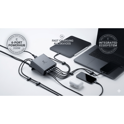 Anker Office Power Station Bundle – 200W 6-Port + 45W + Cable #06 | Fulrix