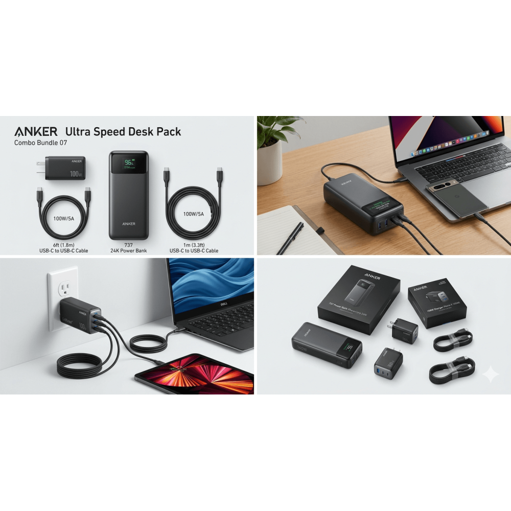 Anker Ultra Speed Desk Pack – 100W + 737 Power Bank + 2 Cables #07 | Fulrix