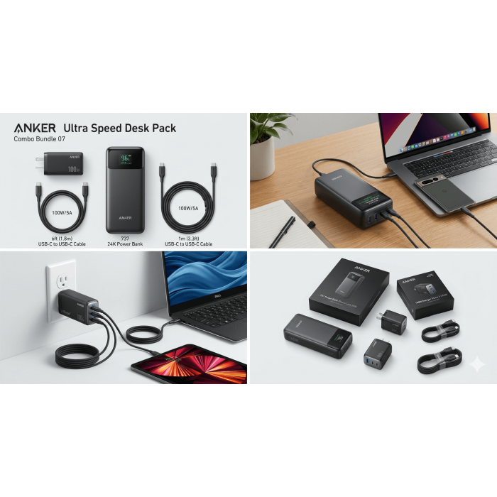 Anker Ultra Speed Desk Pack – 100W + 737 Power Bank + 2 Cables #07 | Fulrix