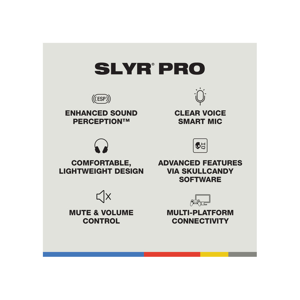 Skullcandy SLYR PRO Wired Gaming Headset – Crystal Clear Audio & Detachable Boom Mic