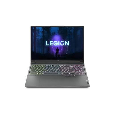 Lenovo Legion Slim 5 16IRH8 gaming laptop open front view showing 16-inch WQXGA 165Hz display and backlit keyboard