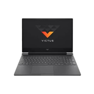 HP Victus 15-fa2093dx gaming laptop in Mica Silver open front view showing 15.6-inch 144Hz FHD gaming display
