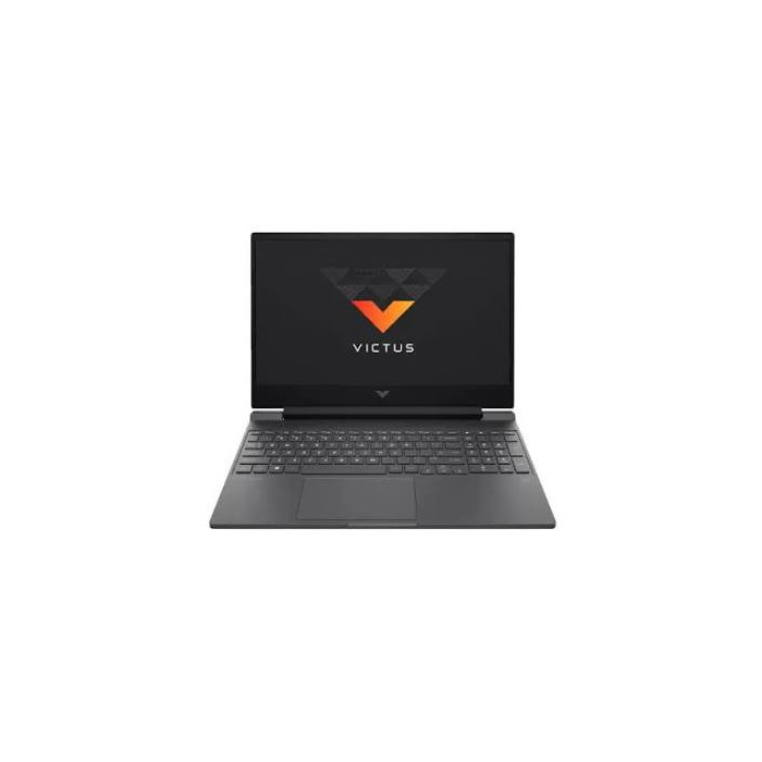 HP Victus 15-fa2093dx gaming laptop in Mica Silver open front view showing 15.6-inch 144Hz FHD gaming display