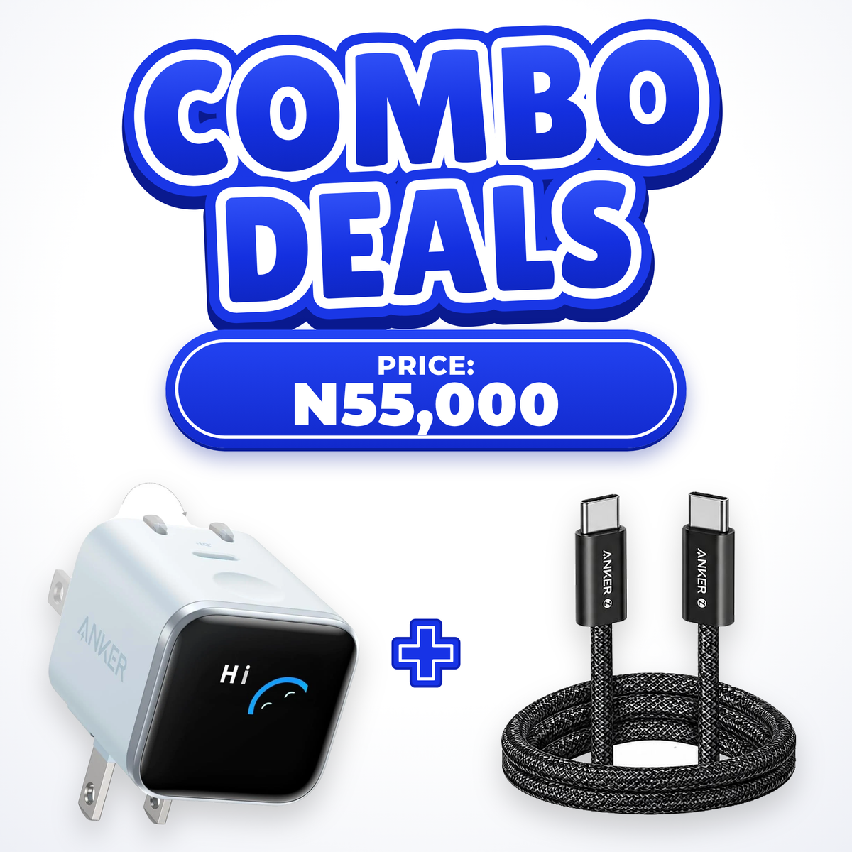 Fulrix combo deal: Anker Nano 45W Smart Display Charger + Anker Zolo 240W USB-C cable for N55,000