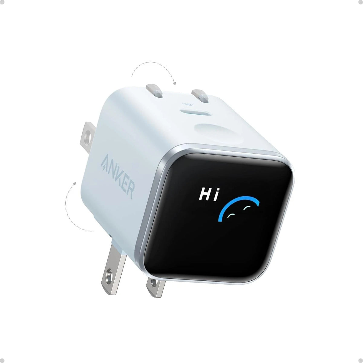 Anker Nano 45W Smart Display Charger A121D – USB-C  Fast Charger, 180° Foldable Plug, iPhone 17 & Samsung