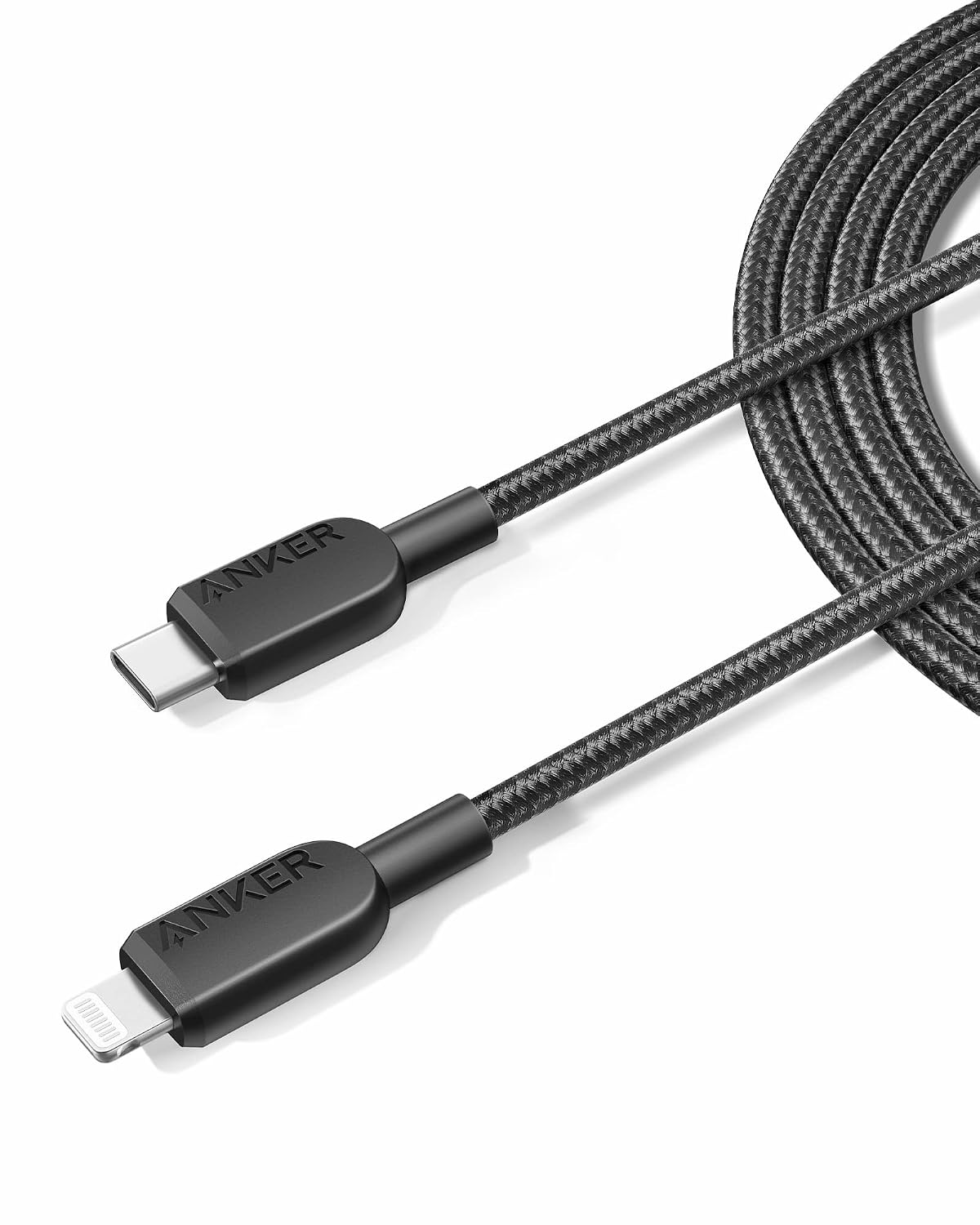 Anker USB-C to Lightning Cable – Nylon Braided, MFi Certified, Fast Charging for iPhone, Black