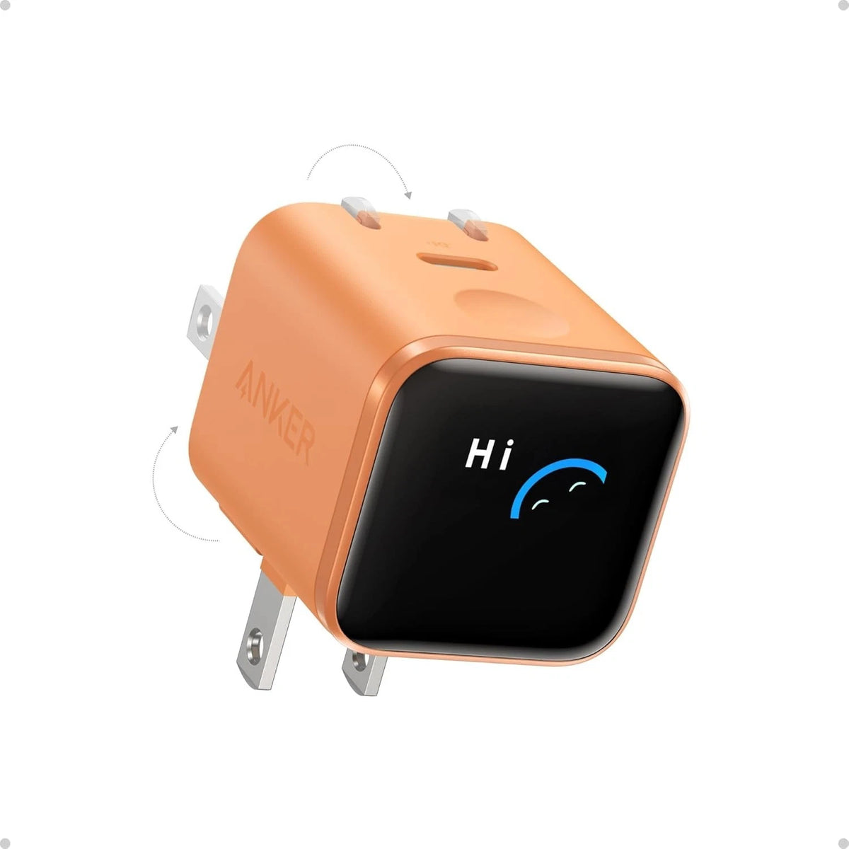 Anker Nano 45W Smart Display Charger A121D – USB-C  Fast Charger, 180° Foldable Plug, iPhone 17 & Samsung