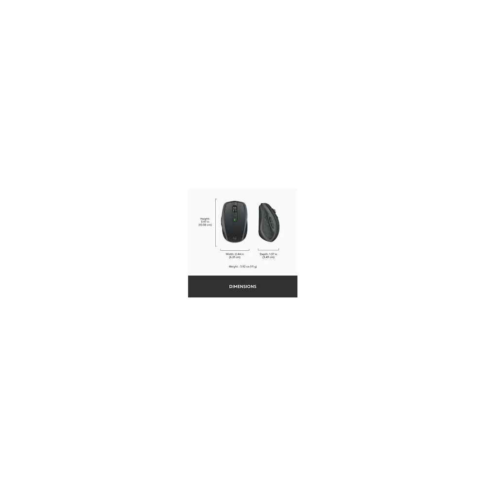 Logitech MX Anywhere 2S Wireless Mouse – Multi-Device, 4000 DPI, MagSpeed Scroll, Rechargeable, Dark Grey