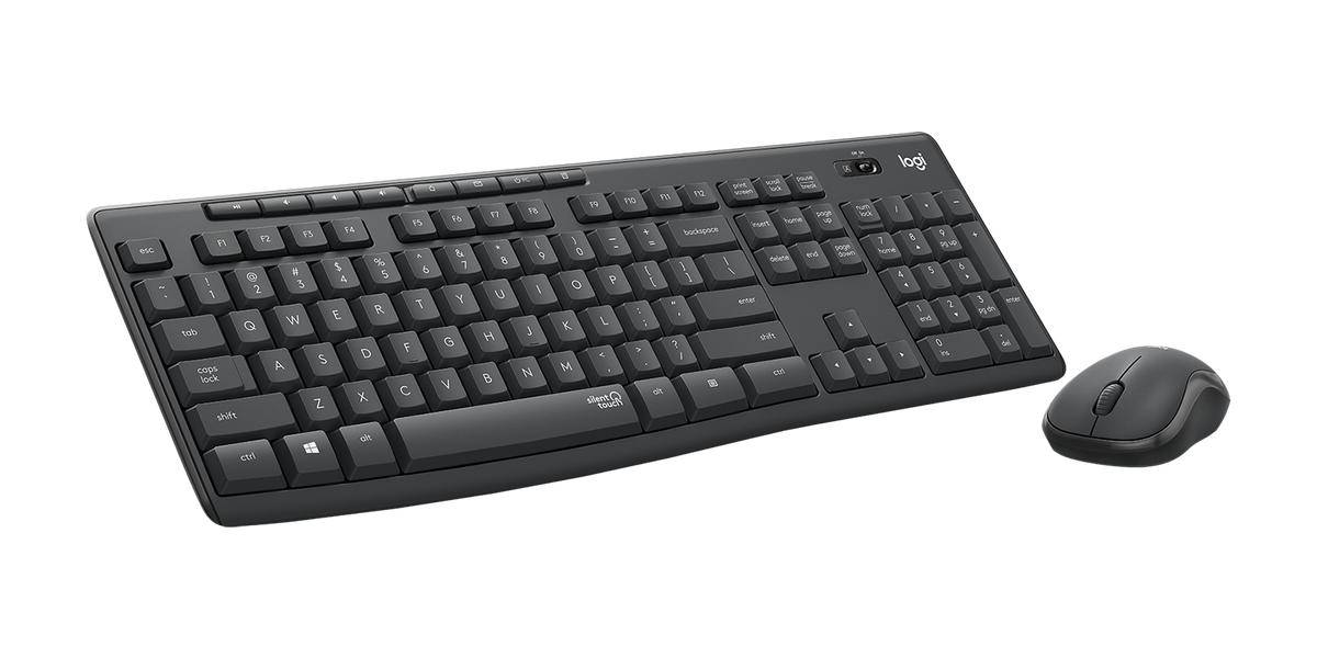 Logitech MK295 Silent Wireless Keyboard and Mouse Combo – SilentTouch, 2.4 GHz USB Receiver, Full-Size Keyboard