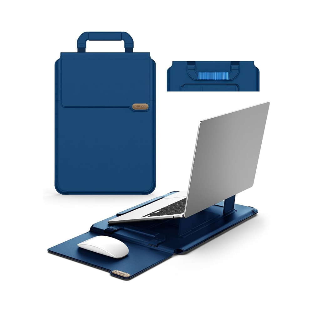 Nillkin Versatile Pro 3-in-1 Laptop Sleeve 16-inch – Stand + Mousepad, Magnetic Handle, Blue