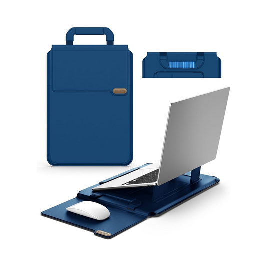 Nillkin Versatile Pro 3-in-1 Laptop Sleeve 16-inch – Stand + Mousepad, Magnetic Handle, Blue