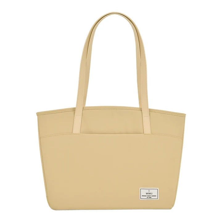 WiWU Terrace Tote Bag 14-inch Laptop Bag – Water-Resistant, Velvet Lining, YKK Zipper, Black & Ivory