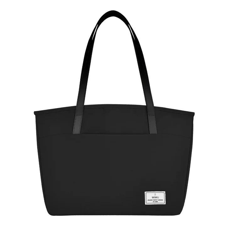 WiWU Terrace Tote Bag 14-inch Laptop Bag – Water-Resistant, Velvet Lining, YKK Zipper, Black & Ivory